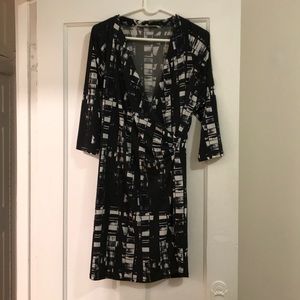 Rachel Roy faux wrap patterned dress
